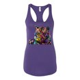 thumbnail image 2 of Colorful Rainbow Tiger Animal Lover Ladies Racerback Tank Top, Purple Rush, X-Large, 2 of 5