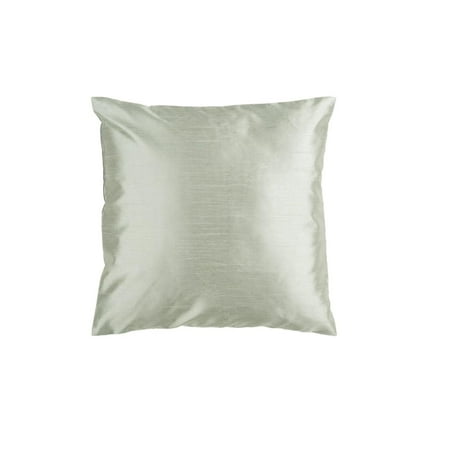 18 Shiny Solid Silver Seafoam Green Decorative Throw Pillow