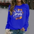 thumbnail image 5 of Long Sleeve Fall T-Shirt for Women Crewneck Thanksgiving Tops Casual Thankful Pumpkin Turkey Graphic Tees, 5 of 5
