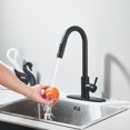thumbnail image 3 of Black Kitchen Faucets with Pull-Down Sprayer , 2.5GPM High Arc Single Handle, Stainless Steel, with Deck Plate, for Farmhouse Camper Laundry Rv Bar, 3 of 12