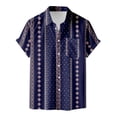 thumbnail image 5 of Hawaiian Shirt for Men Summer Short Sleeve Button Down Lapel Collar Floral Print Casual Beach Shirt Vacation Outfits, 5 of 6