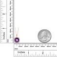 thumbnail image 3 of Gem Stone King 10K Rose Gold Purple Amethyst and White Diamond Pendant Necklace for Women (1.59 Cttw, Gemstone February Birthstone, Cushion Checkerboard Cut 7MM, with 18 inch Chain), 3 of 4