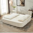 thumbnail image 7 of 80" King Size Convertible Sleeper Sofa Bed with Independent Chaise Lounge,Multifunctional Plush Corduroy Sectional Sofa Couch for Living Room,Bedroom,Beige, 7 of 7