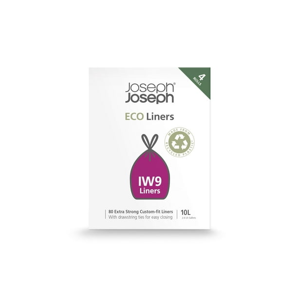 Bolsas de basura Joseph Joseph Eco IW9 recicladas 10L paquete con 80 unidades gris