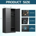 MIIIKO Wardrobe Closet with 2 Doors, 72" Metal Clothing Storage
