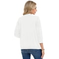 thumbnail image 7 of Chiclily Women's 3/4 Sleeve Cropped Cardigan Sweaters Button Down Crochet Textured Shrugs, 7 of 7