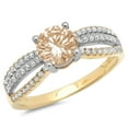 thumbnail image 2 of 1.27 ct Round Cut Simulated Champagne Diamond Solitaire with Accents Engagement Ring for Women in 18K Yellow/White Gold, 2 of 2