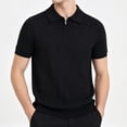 thumbnail image 4 of VgaVtl Men's Polo Short Sleeve Pullover Summer Knit Zipper Solid T Shirts for Men Casual Collared Breathable, 4 of 5