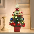 thumbnail image 2 of Pre-lit Mini Christmas Tree, 1.6ft Christmas Tree with 50 Led Warm Lights, Artificial Christmas Tree with 72 Branch Tips, Battery Operated Small Xmas Tree for Table Desk Best Holiday Home Decorations, 2 of 6