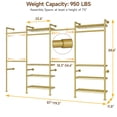 thumbnail image 3 of Sistema de armario ONBRILL H4 para montaje en pared, expandible, dorado, 3 of 9