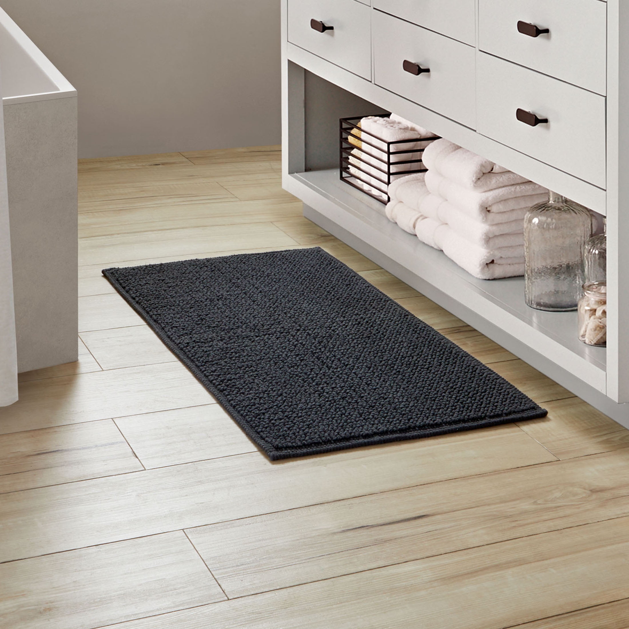 Better Homes & Gardens Signature Soft Bath Mat, Grey Shadow, 20 in x 34 in, Cotton Looped