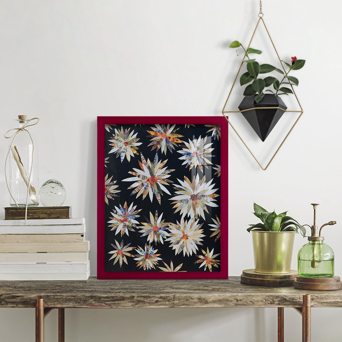 Starburst Too II - Framed Print w/glass - Cherry Red