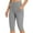 Gray, variant on Women's Knee Length Leggings High Waisted Yoga Workout Exercise Capris For Casual Summer With Pockets Capris Pants for Women Ladies Capri Pants