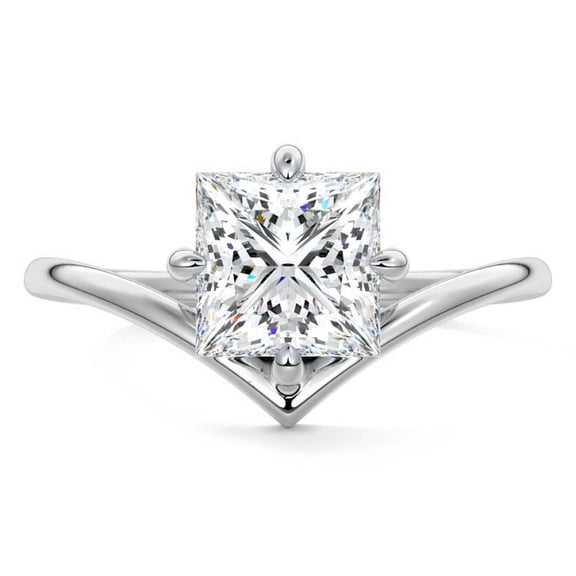 Sprico Jewel 2.1 Ct Princess Cut Moissanite Ring - 14K Gold Plated Ring - Party Wear Moissanite Ring Her - Engagement Wedding Prong Setting Ring for Women's - Gift for Women's