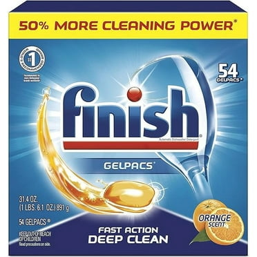 Finish Gelpacs Orange, 54ct, Dishwasher Detergent Tablets