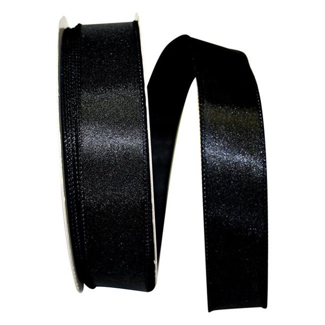 Reliant Ribbon 92575W-031-09K Satin Value Wired Edge Ribbon - Black - 1.5 in. x 50 yards