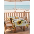 thumbnail image 2 of Outdoor Table Cloth with Umbrella Hole and Zipper, Yellow Sunflowers Waterproof Rectangle Tablecloth 60"x102", Summer Farmhouse Retro Beige Washable Table Cover for Outside Party Patio Picnic, 2 of 8