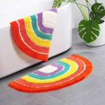 thumbnail image 2 of Alfombrilla de ducha semicircular Alfombrilla de ducha antideslizante Alfombrilla de baño de microfibra antracita para baño Cocina Alfombrilla de suelo Tamaño 50 x 80 cm JFHHH pequeña, 2 of 5