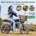 thumbnail image 3 of Movcan V30 MAX 1500W Peak Electric Bike, 48V 32Ah Battery, 20"x4" Fat Tires, Full Suspension, 32 MPH, 70 mi Range, Shimano 7-Speed, Hydraulic Disc Brakes - Trail & Mountain Ebike,UL2849, Brown, 3 of 8