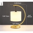 thumbnail image 6 of FSLiving Modern Table Lamp with Timer Plug in Cord Bedside Lamp for Bedroom Decor Nightstand Lamp with Fabric Shade for Living Room,Dorm,Home Office (White & Gold) - 1 Pack, 6 of 7