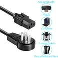 thumbnail image 3 of Maximm Monitor Computer Power Cord 1 Ft Flat Plug 360° Rotating PC Cable 3 Prong for, Desktop, Printer, Scanner, 16 AWG NEMA 5-15P to IEC13 - UL Certified, 3 of 5