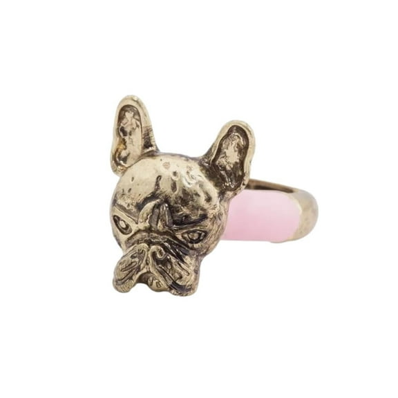 Betsey Johnson Jewelry Dear Betsey Frenchie Stretch Ring Gold Pink Women's Gift