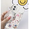 thumbnail image 4 of Compatible with iPhone 12 Case, Cute Flowers Bear Camera Protector Clear Case with Lovely Strap Bracelet Chain Girls Women Case for iPhone 12, 4 of 16