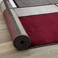 thumbnail image 6 of World Rug Gallery Contemporary Modern Boxed Color Block Red 6'6" Round Rug, 6 of 7