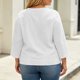 thumbnail image 4 of Neewe Women's Casual 3/4 Sleeve Plain V-Neck Button Decoration Pleated Blouses Tops T-Shirts S-XXL, 4 of 7
