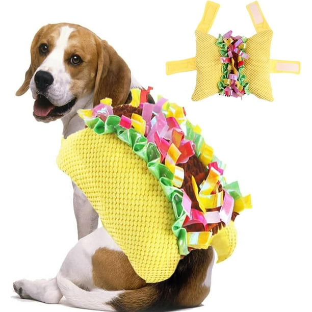 Disfraz de perro para Halloween, disfraz de taco para mascotas, ropa divertida para comida de taco, disfraz de hamburguesa para cachorro, disfraz de Halloween y Navidad para perros pequeños, medianos