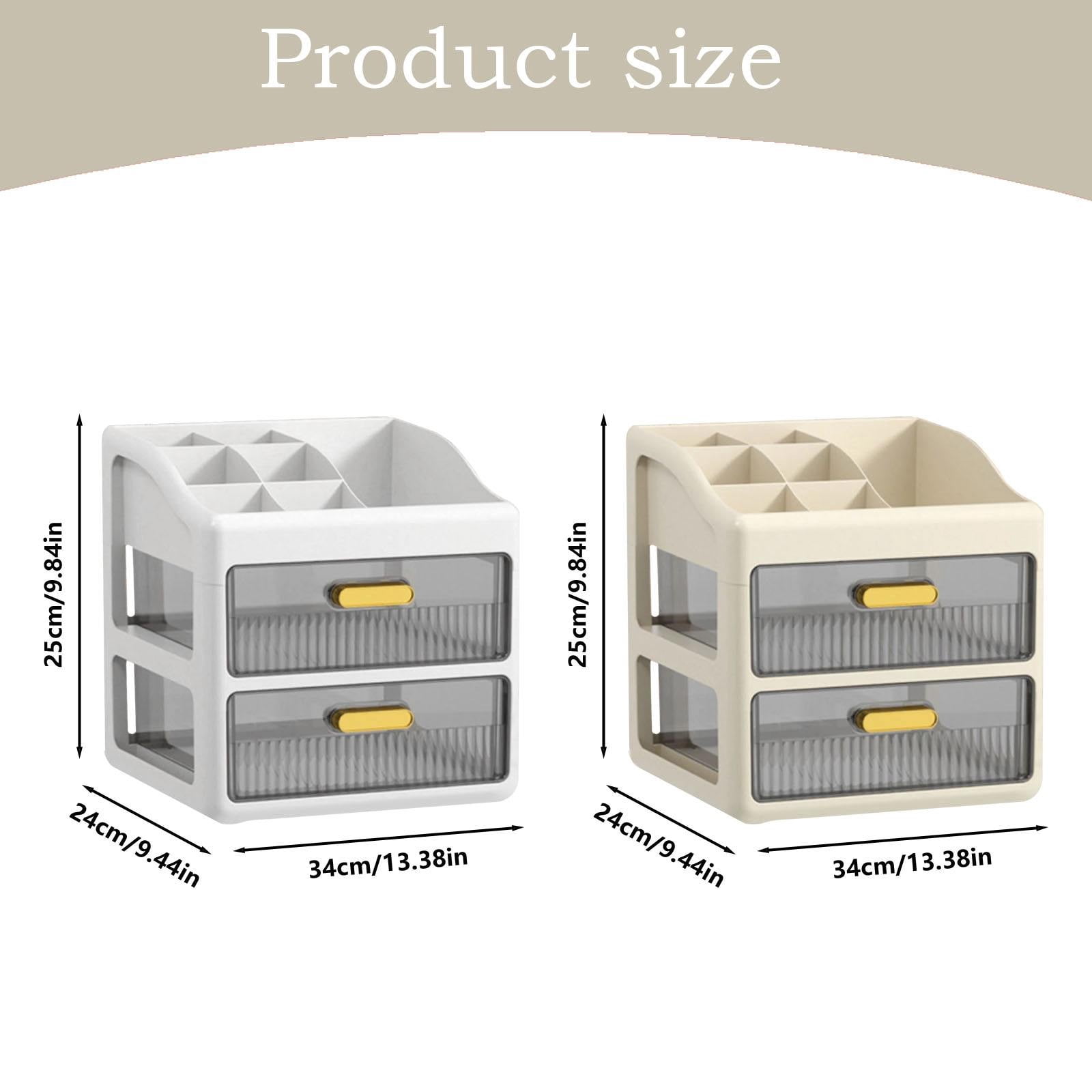 Bradem Desk Organizer with Drawers&nbsp;- 2/3 Drawer Clear Plastic, Desktop Storage for Makeup & Supplies