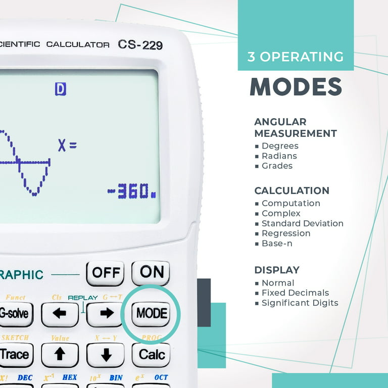 CATIGA CS229 Calcolatrice scientifica con grafica multipla con interfaccia  utente intuitiva per lezioni principianti e avanzate