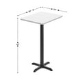 thumbnail image 4 of Flash Furniture 24'' x 30'' White Rectangular Laminate Table Top with Black 22 x 22 "X" Style Bar Height Base, 4 of 8