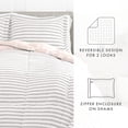 thumbnail image 3 of Noble Linens 2-Piece Pink Pressed Flowers Reversible Print Comforter Set, Twin/TwinXL, 3 of 8