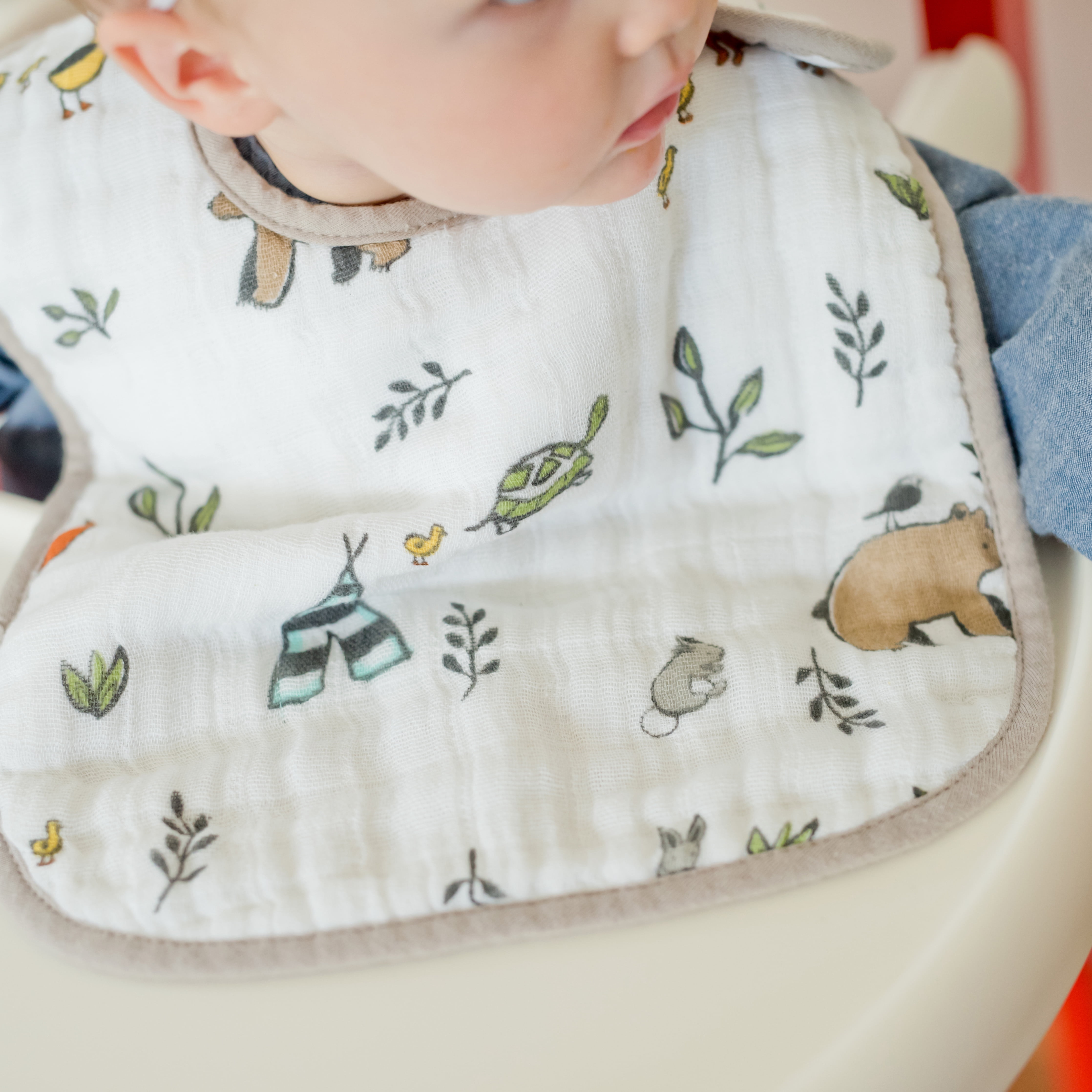 Little Unicorn Cotton Muslin Baby Bib 3 Pack - Forest Friends