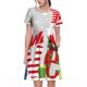 thumbnail image 1 of Easygdp Christmas Gnome With Love para Vestido Transpirable de Mujer, Vestido Suelto de Manga Corta con Pliegues y Bolsillos para el Verano, 1 of 6