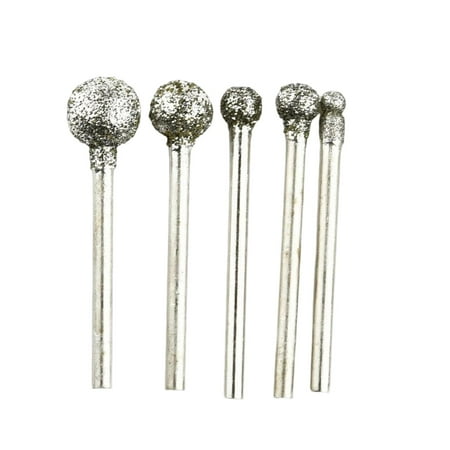 

Set of 5Pcs Diamond Coated Grinding Bits Dia 4mm 5mm 6mm 8mm 10mm for