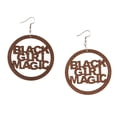 thumbnail image 3 of 2x Pendientes De Para Mujer Pendientes Artesanales De Hechos Salvador Black Girl Pendientes de madera, 3 of 9