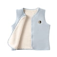 thumbnail image 3 of Abtuhar Boys and Girls Fall Winter Hood‑free Casual Outer Vests Print Fleece‑lined Button‑up Coat for 3‑15 Years, 3 of 5