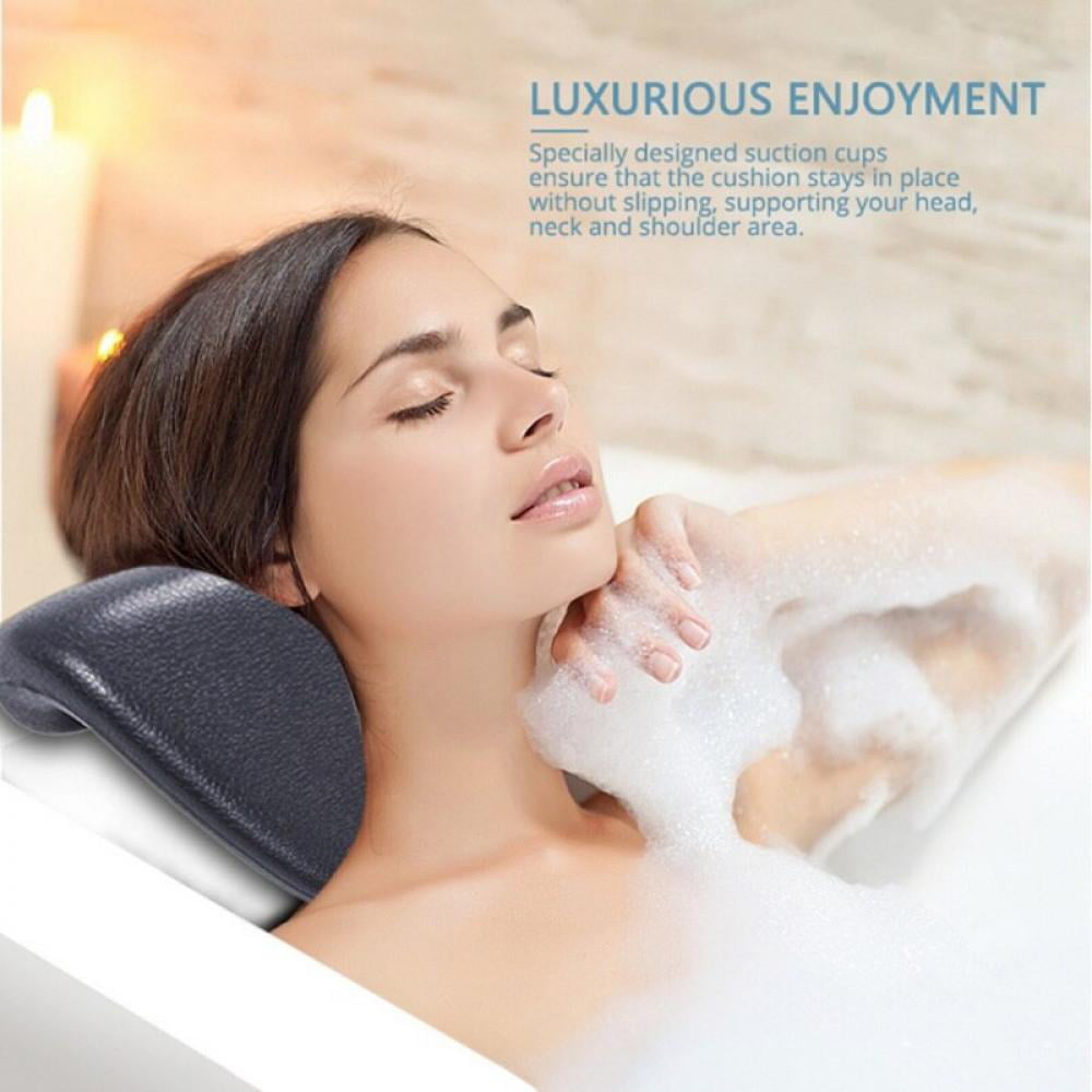 Black Bathtub Pillow Headrest Waterproof PU Bath Pillows Bathroom Supplies YE3 
