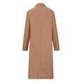thumbnail image 3 of Herrnalise Women's Double Breasted Pea Coat Winter Mid-Long Trench Coat with Belt Khaki,XXL, 3 of 5