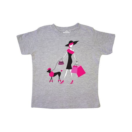 

Inktastic French Girl Fashion Girl Pink Hair Poodle Gift Toddler Toddler Girl T-Shirt