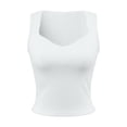 thumbnail image 5 of Landzoo Women'S Tank Tops Solid Color Sleeveless V-Neck Undershirt Summer Quick Dry Women Vest Size L White, 5 of 5