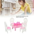 thumbnail image 4 of Dollhouse Dining Table Chairs,Plastic High Simulation Miniature Table And Chairs For 1:16 Dollhouse Furniture Decoration Accessory, 4 of 8