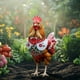 thumbnail image 1 of Decoración navideña de gallinas en forma de enchufe | Estaca de animales de granja para jardín al aire libre | Decoración acrílica de animales para jardín para exhibir en Navidad, 1 of 5