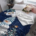 thumbnail image 3 of Christmas Snowman Throw Flannel Blanket 50x60In Classic Winter Christmas Tree Deep Blue Super Soft Cozy Bed Blanket, Lightweight Plush Fuzzy Bed Throw for Bedroom Sofa Couch Living Room, 3 of 4