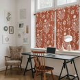 thumbnail image 6 of Tan Brown Botanical Kitchen Curtains 54 Inch Length, Spring Summer Chic Wildflowers Tiers Curtains for Bathroom Bedroom Cafe, Light Filtering Small Window Treatment Short Drapes 2 Panels 42"Wx54"L, 6 of 9