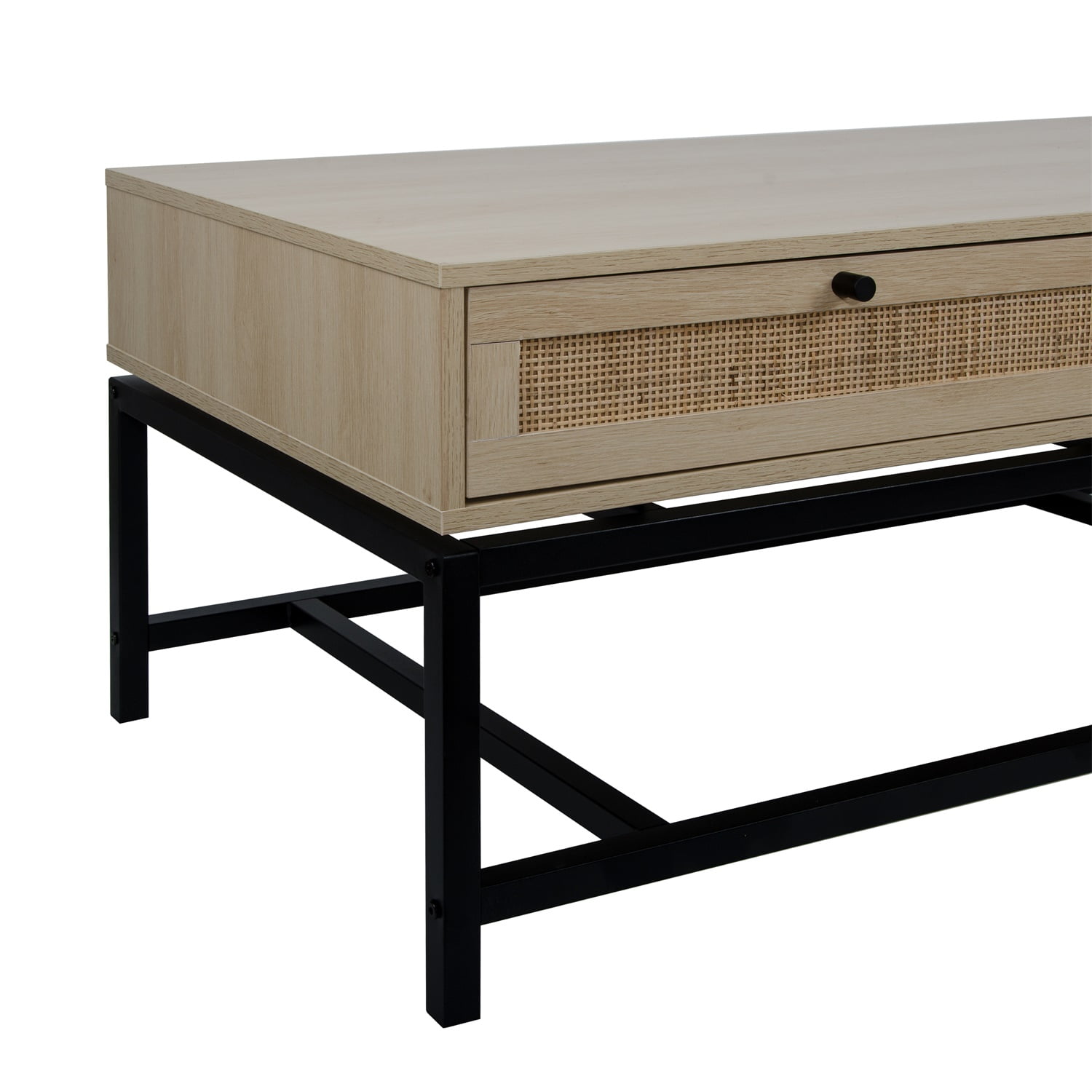Modern Coffee Table, 45 inch Console Table with 2 Rattan Drawers for Living Room Modern Coffee Table, 45 inch Console Table with 2 Rattan Drawers for Living Room