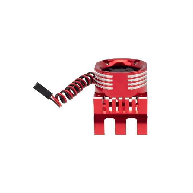 42mm Motor Cooling Fan Sink with LED connected to any free Light Rustproof Radiator 1/8 1/10 RC Model Crawler Accessories Electric Remote Control Red