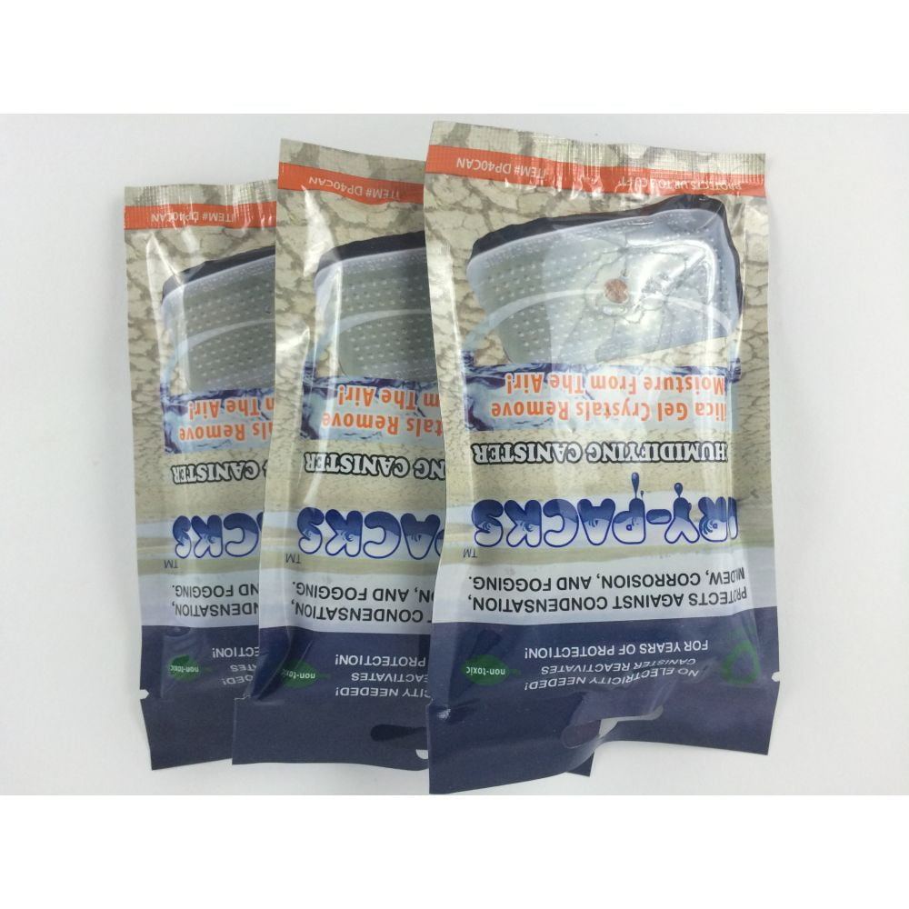 Pack of 3 Silica Gel Canisters by DryPacks, 40 Gram